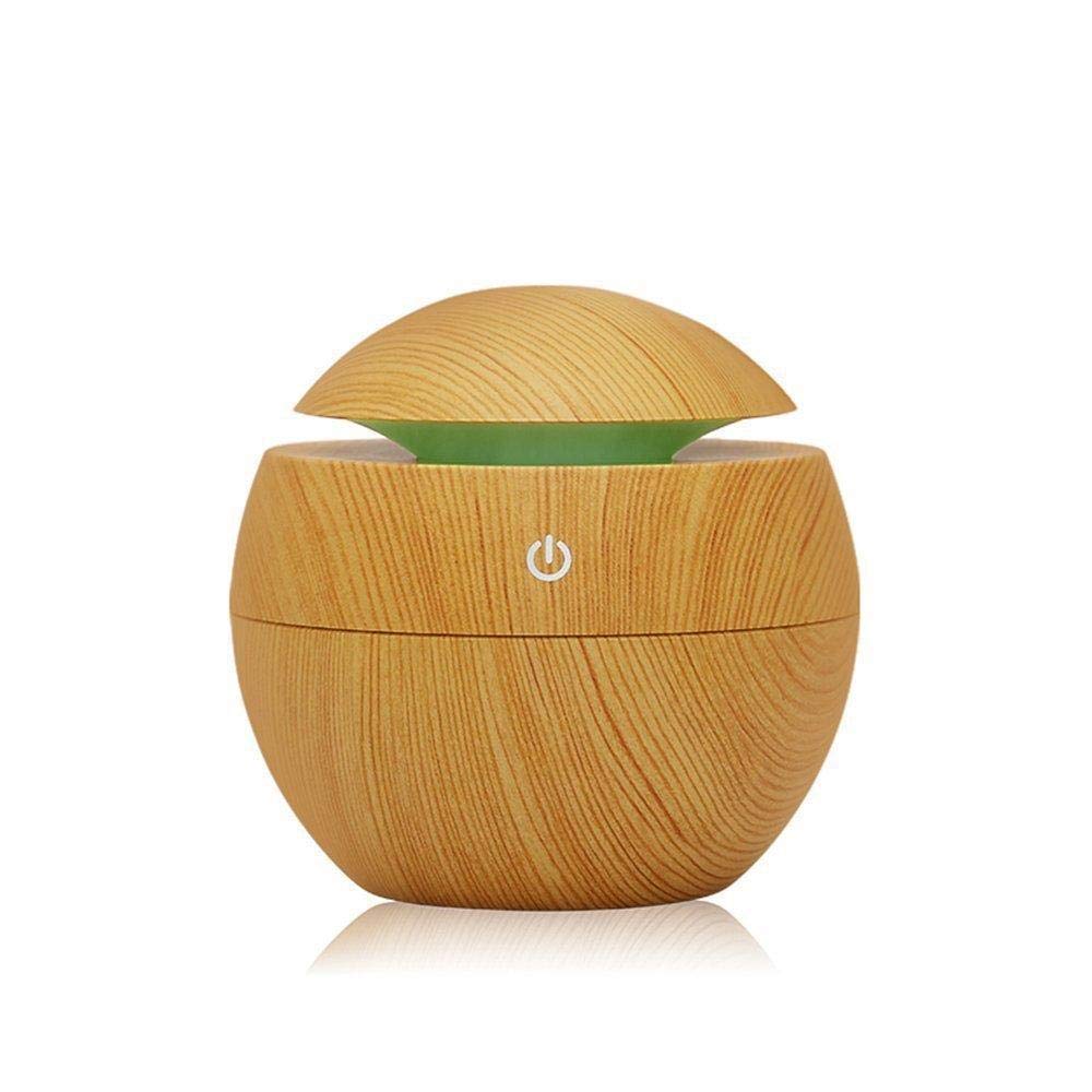 Humidifier Ultrasonic Humidifier USB Essential Oil Diffuser Air Purifier Atomizer for Car Family Office Home Bedroom Living Room Brown wood style