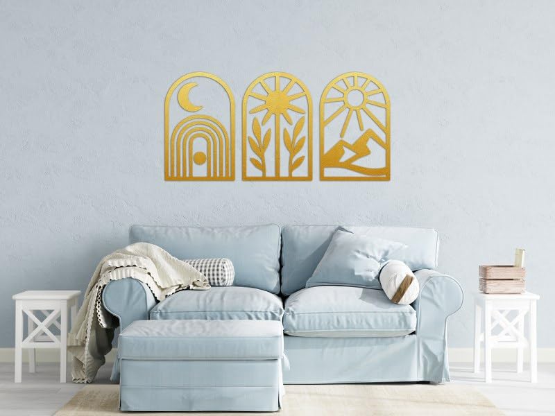 Set Of Boho Design Wood Wall Art