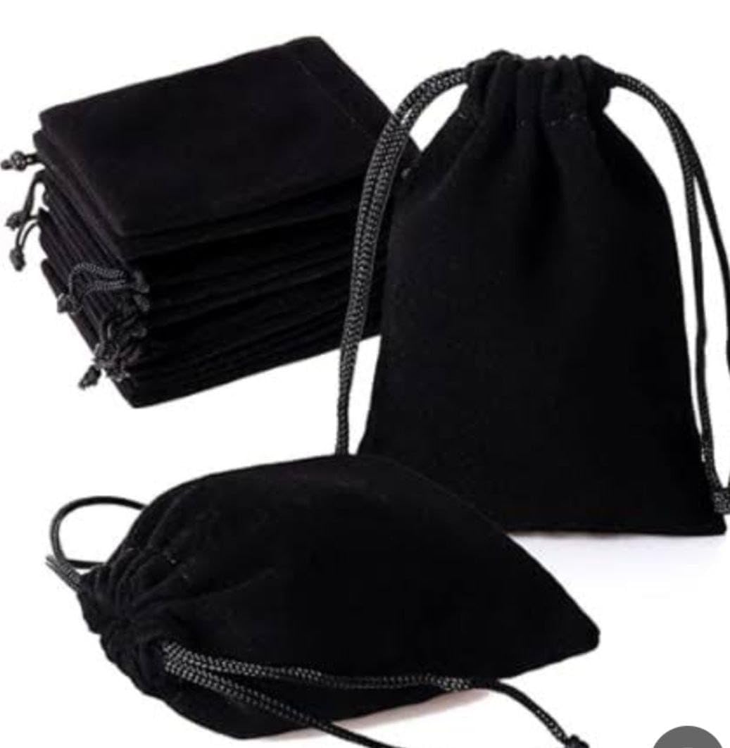 50 Black Velvet Fabric Bags with Drawstring Small Storage Bags for Jewelry Gift Multi Use