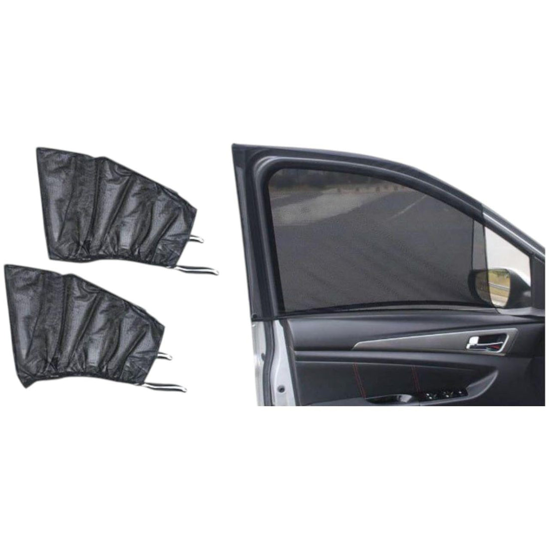 Front Side Window Shades Set Sun Shades, Blocks Sun Glare/UV Rays Double Layer Design Fits Most Cars (2 Front Panels)