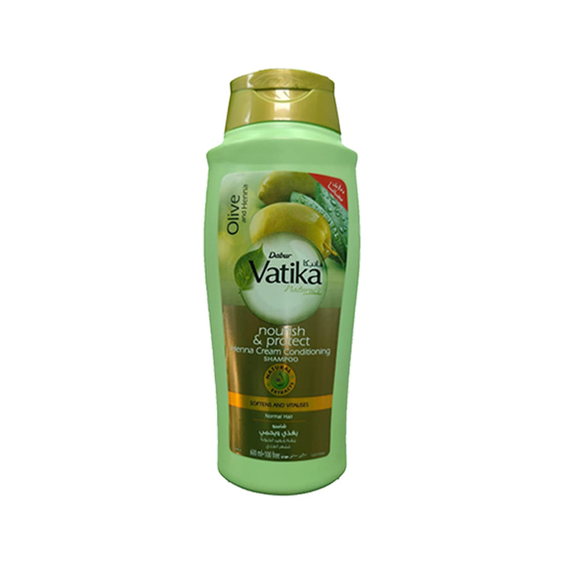 Vatika Naturals Nourish & Protect Shampoo - 600ml | Olive & Henna Conditioning Cream| Softens & Vitalizes | For Normal Hair