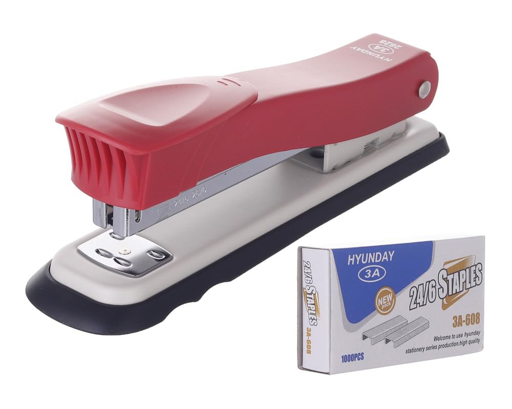 3A 24/6 Stapler With Box Of 1000 Staples - Red 2828