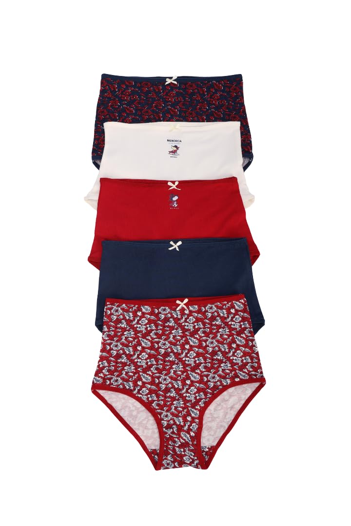 CARINA Womens Pack of 5 Colored Full Brief Panties Underwear
