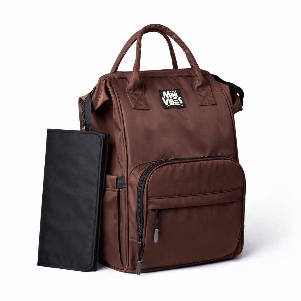 Mini Vibes Waterproof Diaper Bag – Premium Quality, Modern Design, Multiple Pockets, with Changing Mat