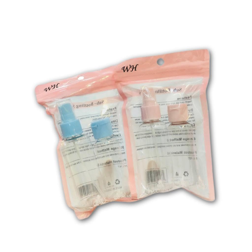 Spray Dispenser - Included in 5 Pcs Clear Pink Travel Bottle Set, Plastic Containers with Pump Options, 11.5x4cm Size Ideal for Shampoo, Conditioner, and Cosmetic Liquids on the Go (1 pieces)