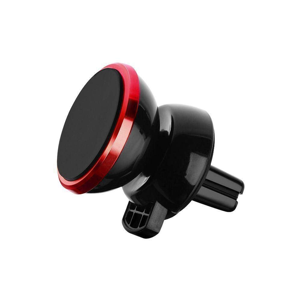 360 Rotating Car Air Vent Phone Holder Mount Stand Magnetic for SmartPhone Red