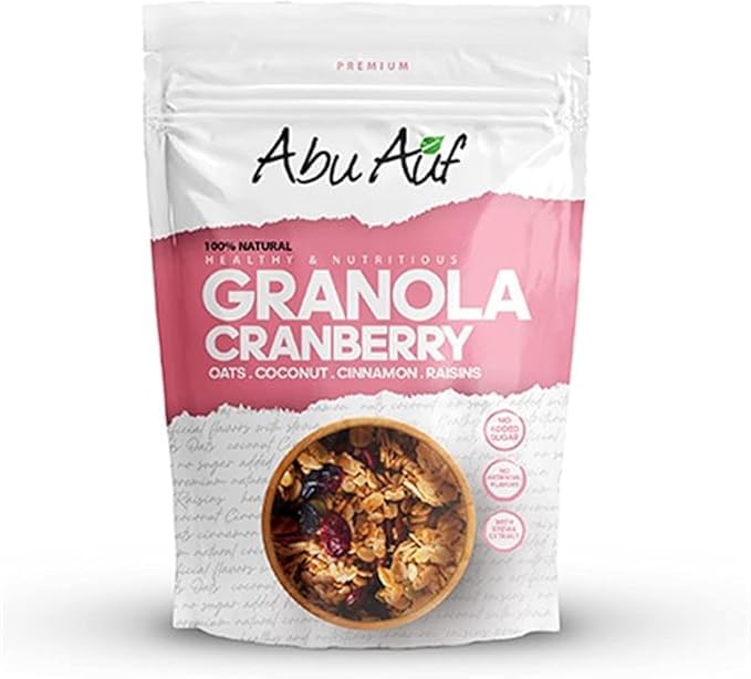 Abu Auf Crispy Granola with Cranberries and Raisins - 350 gm