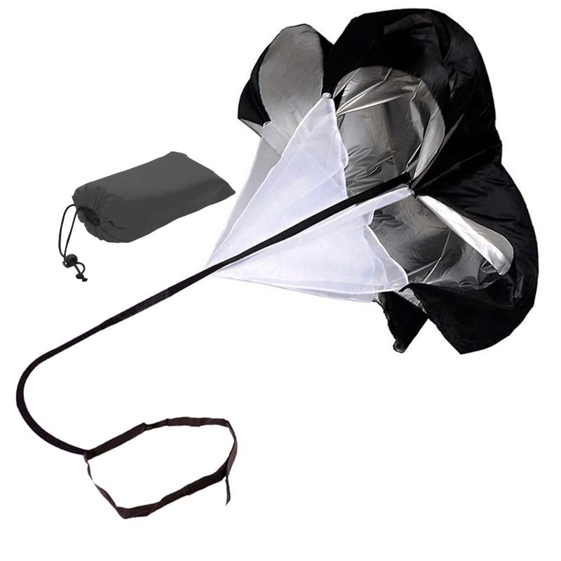 Running Speed Training Resistance Parachute, Speed Training Chute For Football/Basketball/Cycling Training (Color : Black, Size : 150cm/59inch)