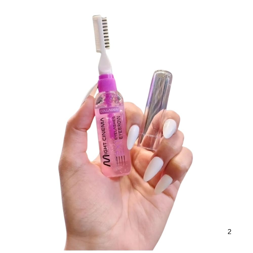 Gel mascara for eyebrows and eyelashes, enriched with collagen for a fuller, thicker look.