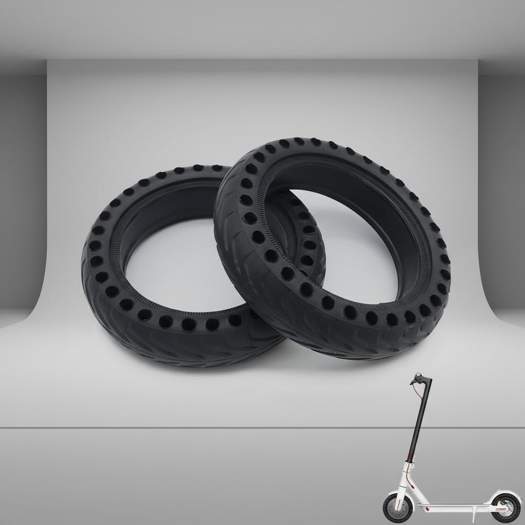 GHAZAL Z-FIRST Solid Tires 8.5 Inches - Electric Scooter Replacement Wheels, Honeycomb Design for Xiaomi Mijia M365 Gotrax GXL V2, Front or Rear - Black