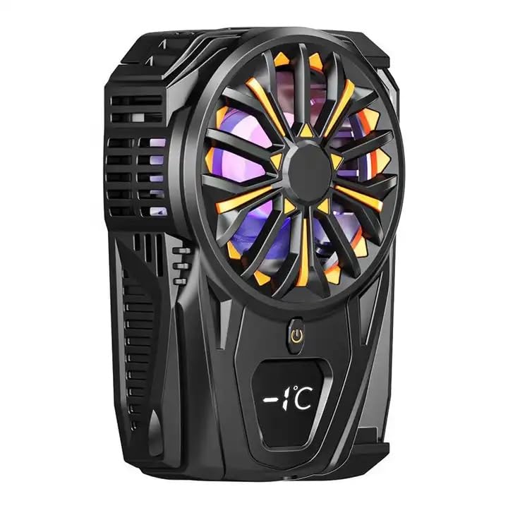 Wireless Phone Cooling Fan SL02 for Gaming, LED Temperature Display Battery/USB Powered Universal Back Clip Phone Fan
