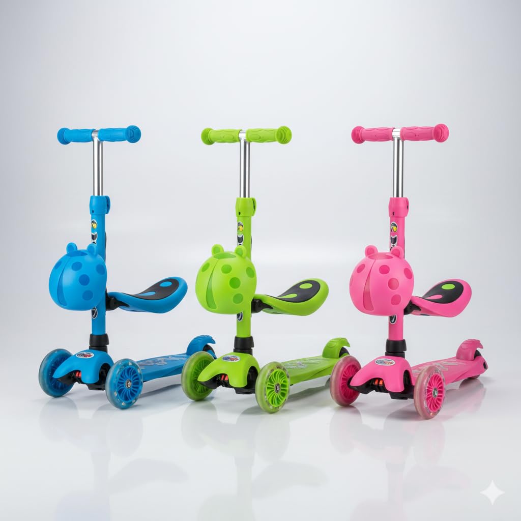 GHAZAL multi-function 2-in-1 kids' scooters with a detachable seat, often referred to as a "Monopatín infantil 2 en 1".