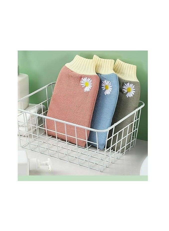 1 Piece Bath Gloves Strong to Scrub Mud and Dust, Deep Exfoliating Mitt, Body Scrub Gloves, Dead Skin Remover for, Exfoliating Gloves, Random Colors
