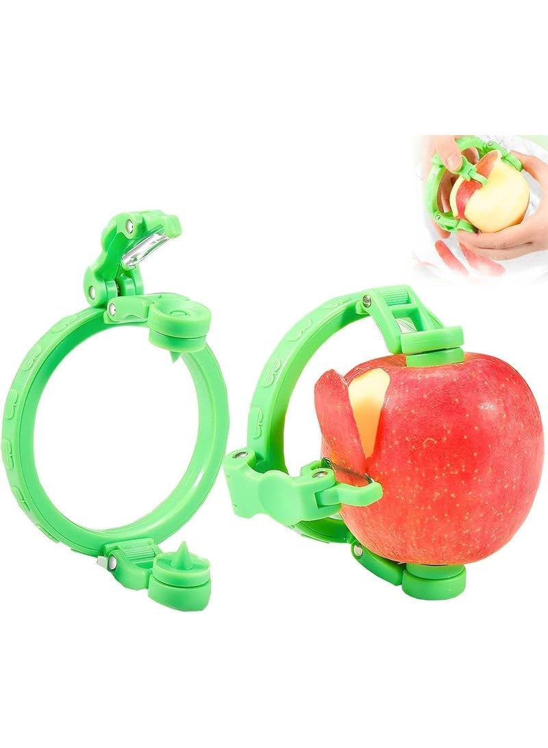 1Pcs Upgraded Handheld Fruit & Vegetable Peeler – Portable Adjustable Spiral Peeler for Apples, Pears, Potatoes, Kiwis, Peaches, Onions & Melons, Foldable, Safe Non-Slip Stainless Steel Blade for Ki