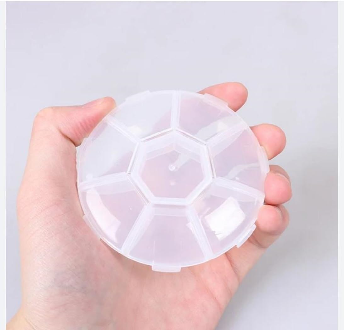 Circle M Portable Weekly Pill Organizer Box: Travel Medicine Storage Case – Clear