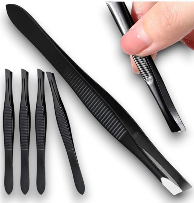 Professional Tweezers for Facial Hair Removal Small Hair Removal Grooved Inner Tip Root Catcher