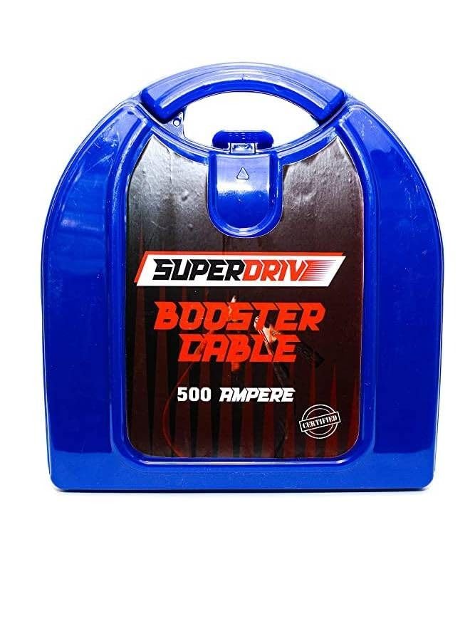 Superdrive500Amp Jumper Cables for Car Battery, Heavy Duty Automotive Booster Cables for Jump Starting Dead or Weak Batteries with Carrying Blue Plastic Box Included