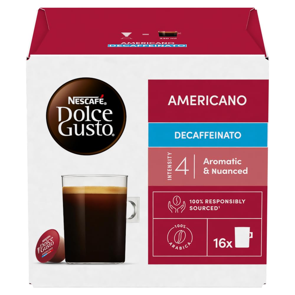 Nescafe Dolce Gusto Americano Decaf, 16 Pods (3 Packs, 48 Pods)