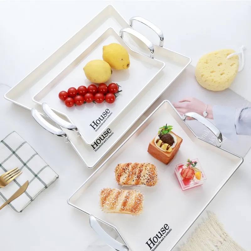 Dollar for Improt Generic House Acrylic Tray Set with Gold Handle, Imported Serving Trays (bakar)
