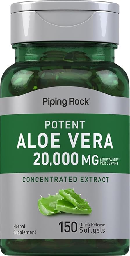 Aloe Vera 20,000 mg Concentrated Extract, 150 Softgels, Herbal Supplement for Digestive Wellness & Hydration, Non-GMO, Gluten-Free