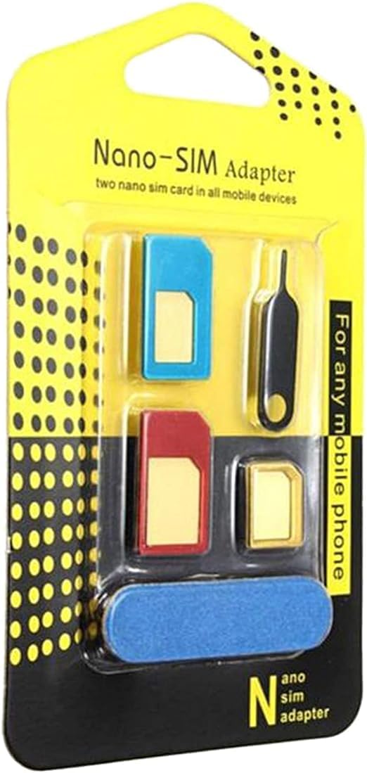 4 in 1 Kit Nano Sim Adapter with Nano SIM to Micro SIM with Eject Pin - Multi Color