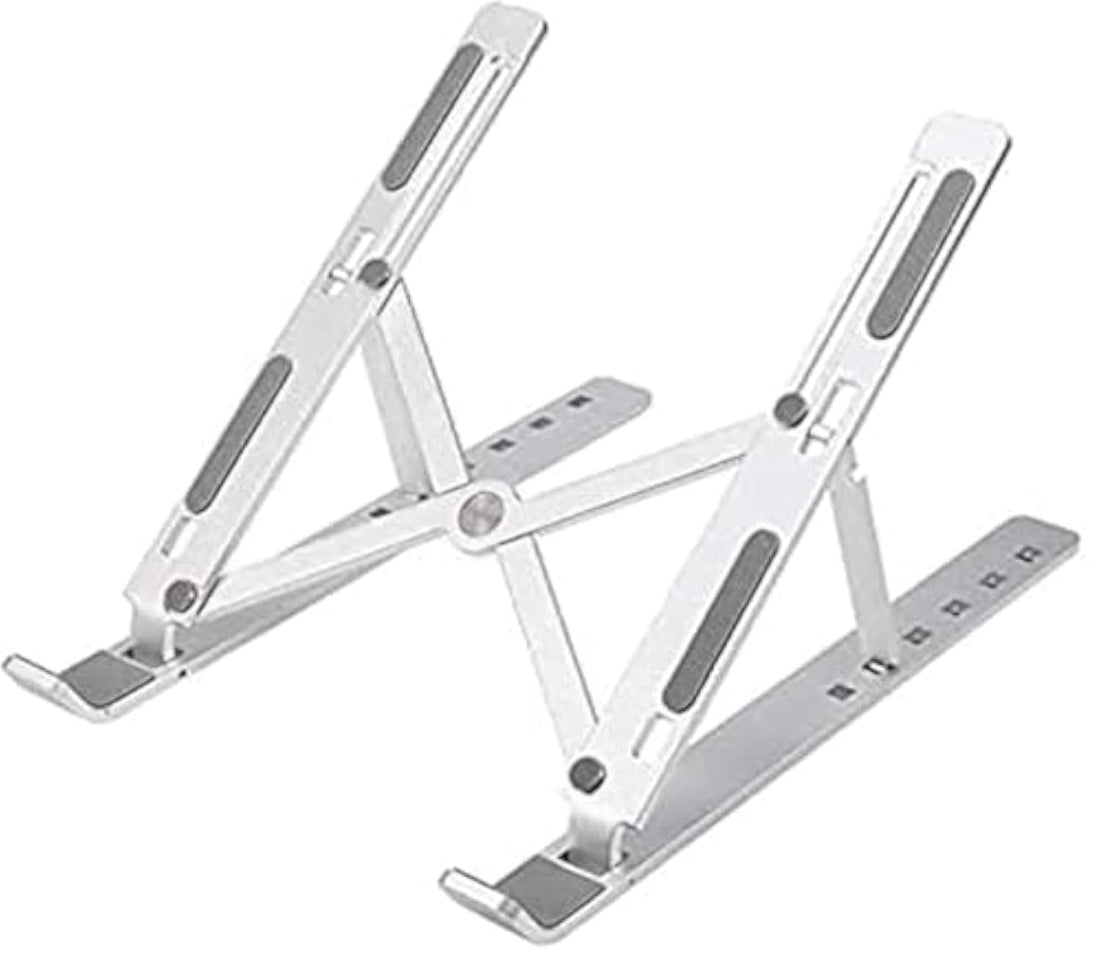 Folding laptop stand lightweight breathable plastic laptop holder for portable travel (white)
