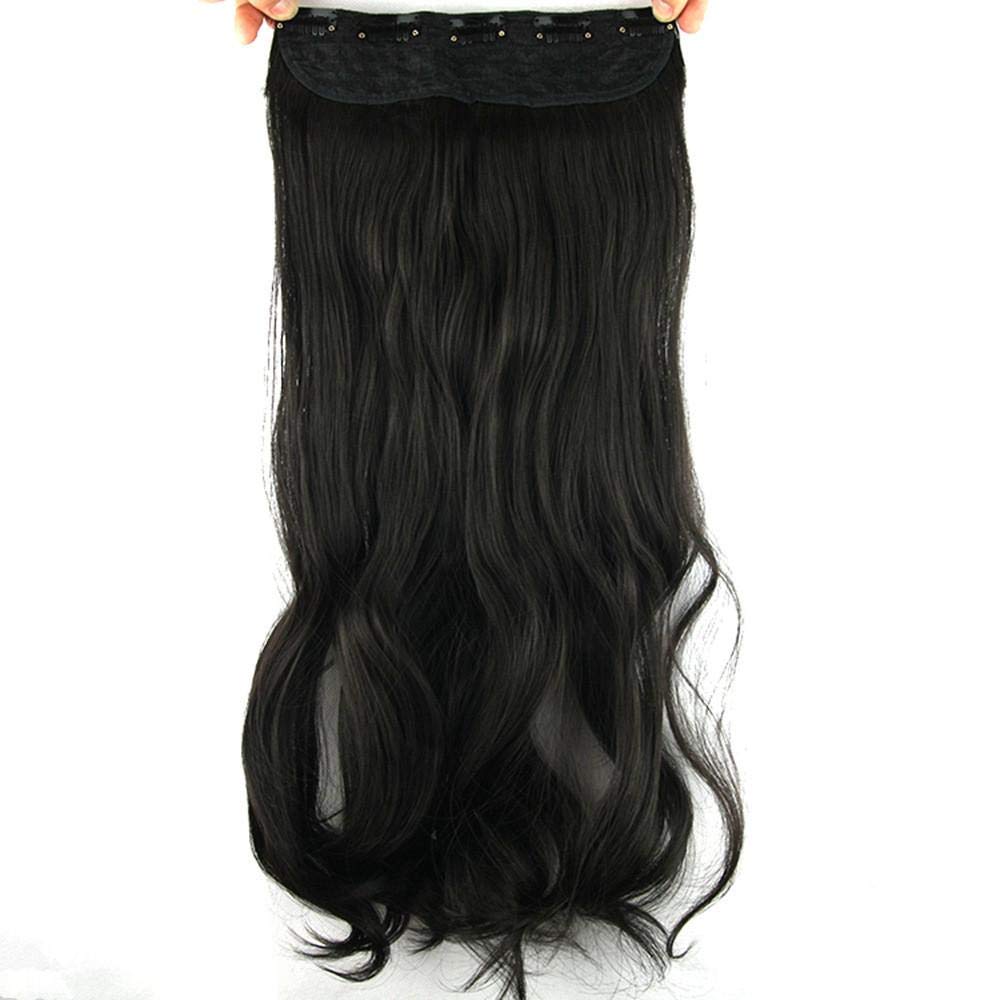 Fashion fluffy long curly Hair Extension Black W2018