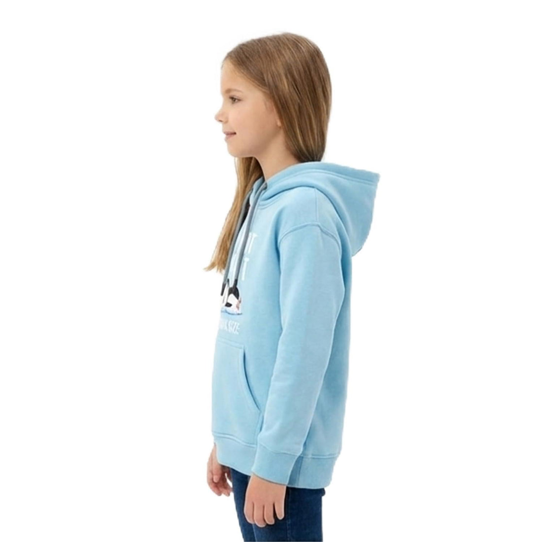 Girls Girls' winter Melton hoodie with prints on the chest Girls' winter Melton hoodie with prints on the chest