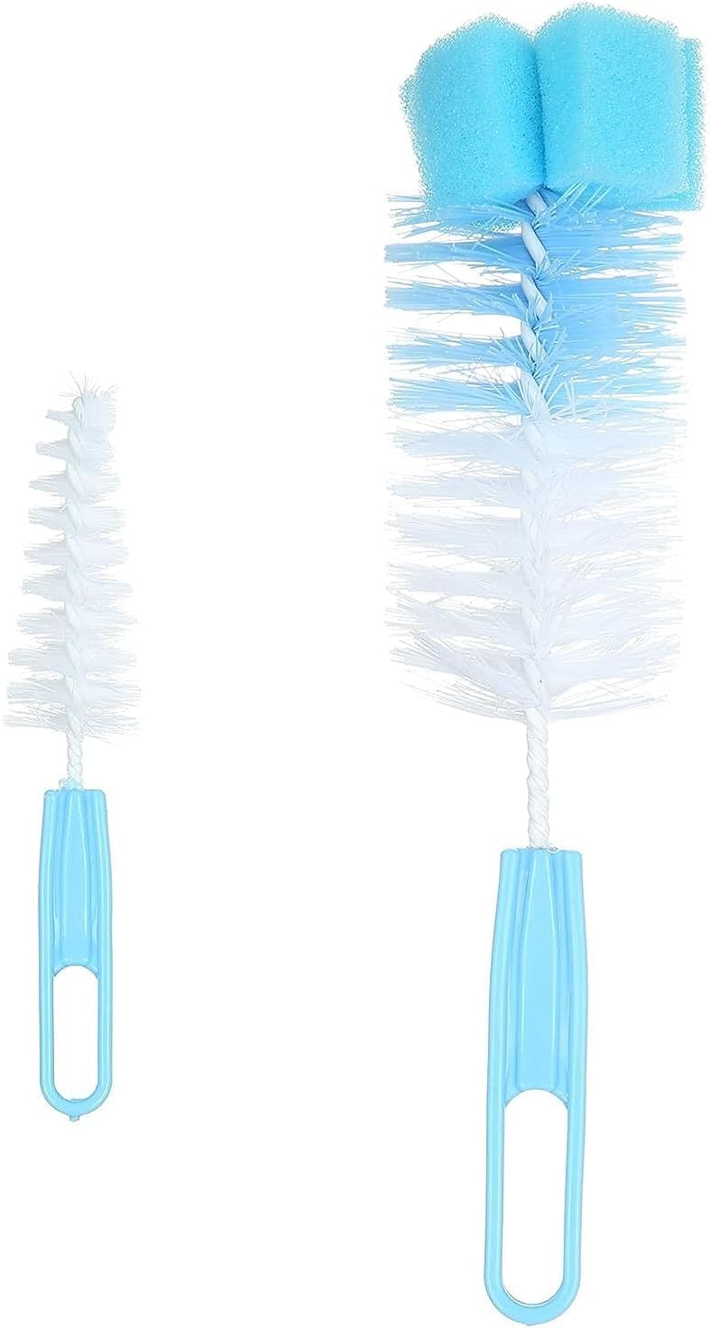 OVA Bottle & Baby Feeding Brush 2 Pieses – Dual Size Cleaning Brushes with Soft Bristles and Sponge Tip, Ideal for Bottles, Cups, and Narrow Containers.