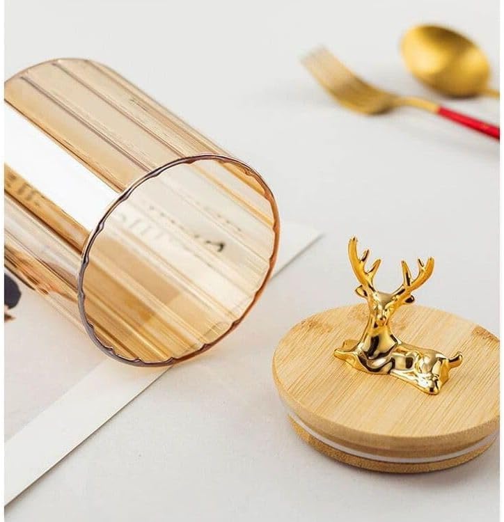 Al Ghazal Spice Jars (2 Pack) Premium Heat Resistant Glass Spice Jars with Elegant Wooden Lid to Keep Spices Fresh and Aromatic - Available at FASHION.HOME