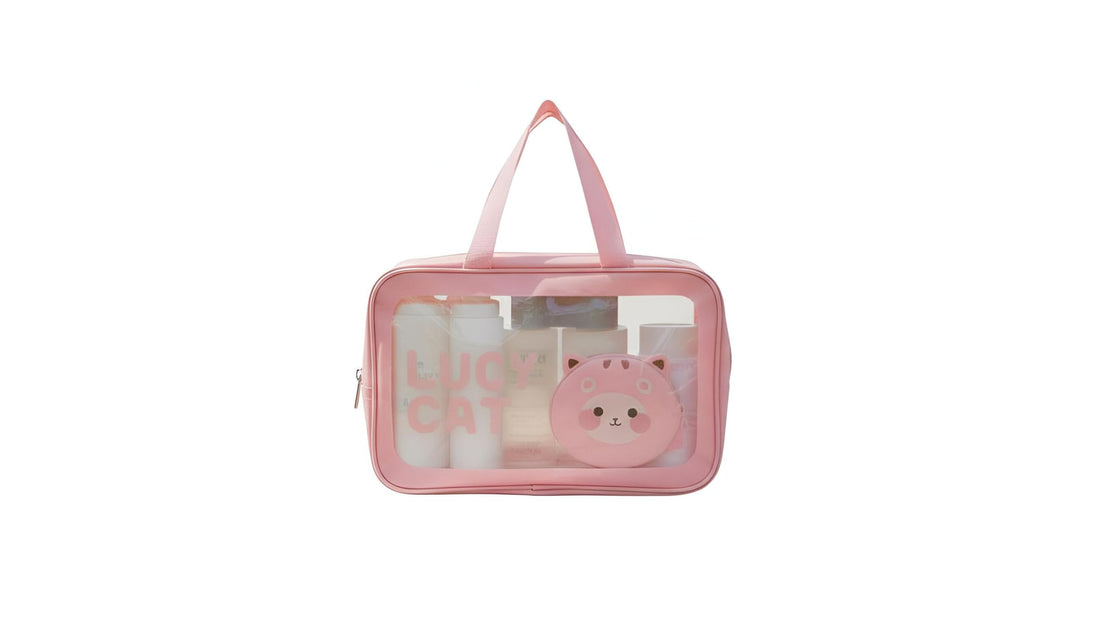 Cute Printed Organizer - 3-Piece Handbag Set with Clear Front, Easy to Carry, Perfect for Work and Travel (model 4)