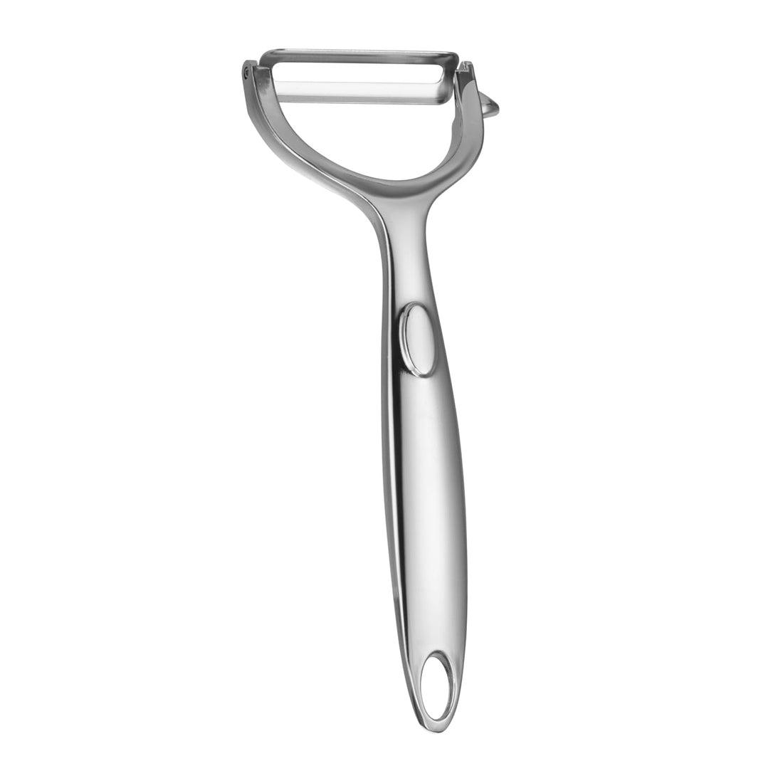 Silver Stainless Steel Vegetable Peeler, Ergonomic Handle, Easy Storage, Perfect for Potatoes, Carrots, Apples
