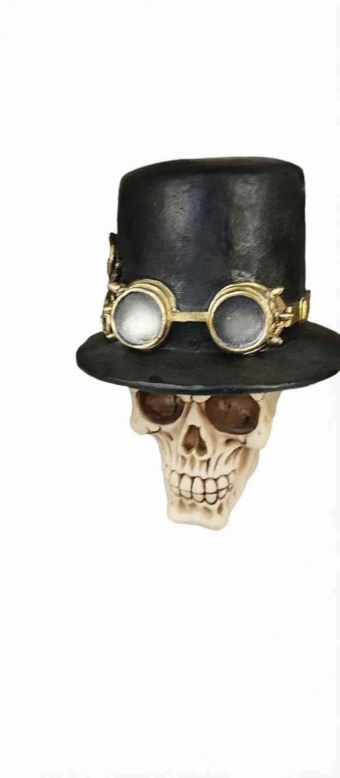 Police Statue - Resin Skull Steampunk Pirate Themed Figurine Set Decorative Sculpture for Home Office Desk Shelf Display Gothic Horror Art Novelty Gift Idea Collectors (model 1)