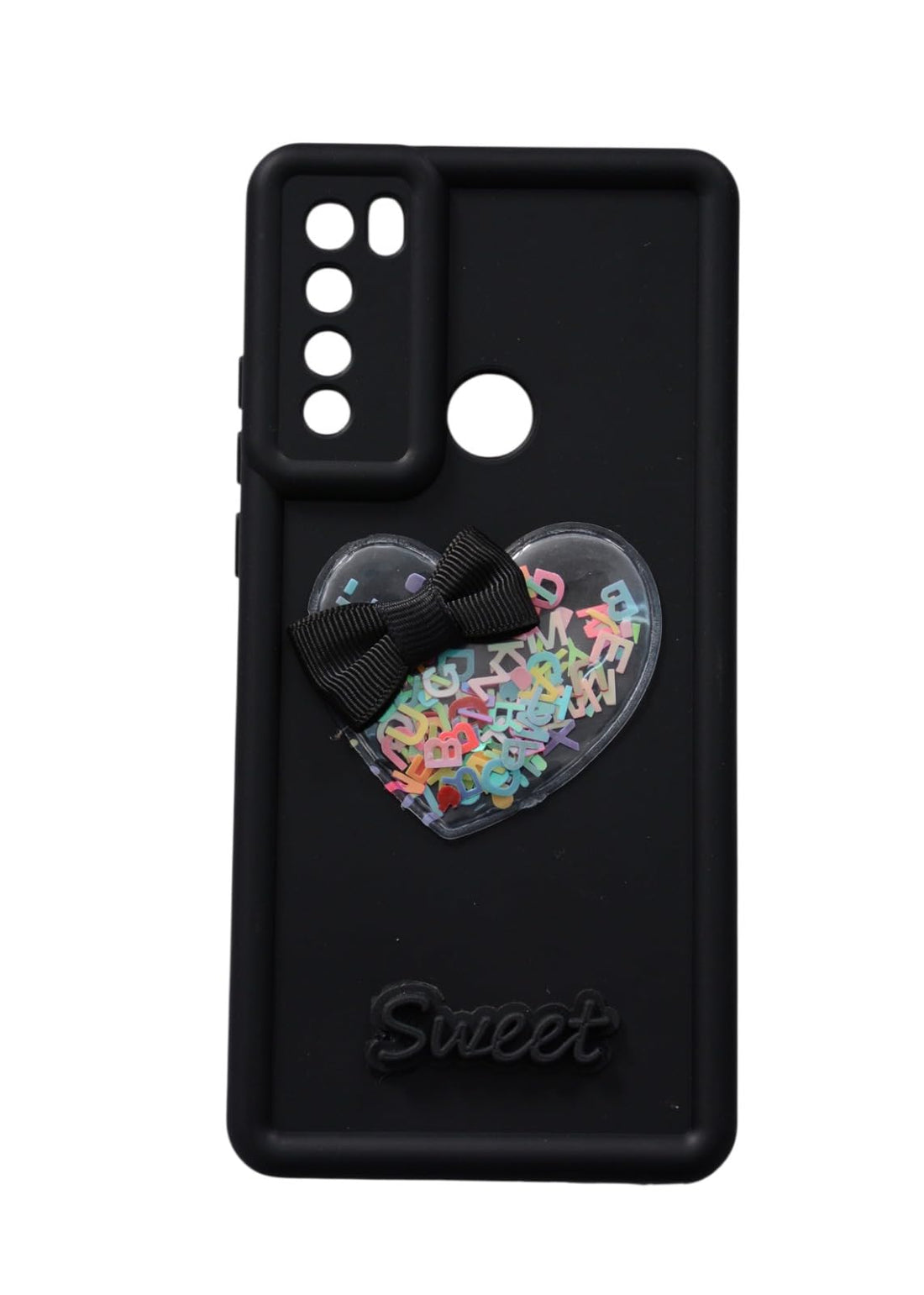 Silicone Shockproof Case with 3D Heart – Soft Flexible Back Cover with Camera Protection – Compatible with Redmi Note 8 (Design 6)