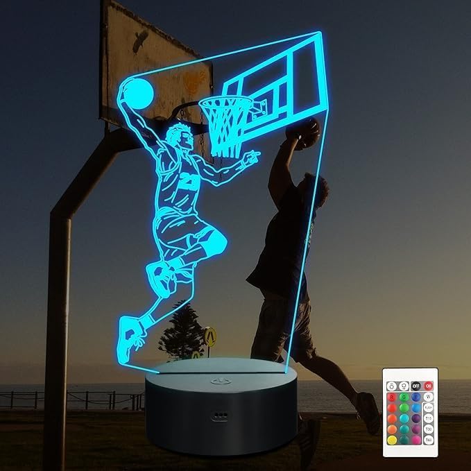 SM4U NIGHT LIGHT Basketball Player Sculpture with Remote Control, 16 Colours,