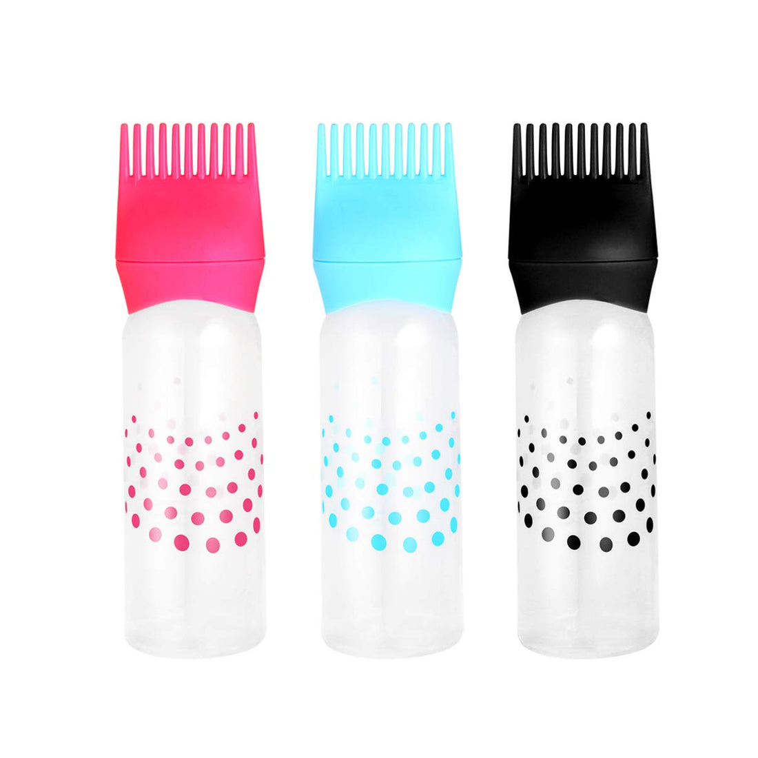Lurrose Root Comb Applicator Hair Coloring Bottles Hair Dyeing Applicators for Home Salon 3pcs