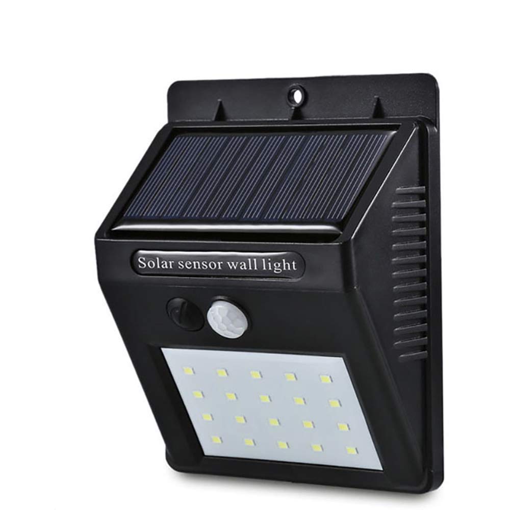Solar Wall Light Panel Split Separate,PIR Motion Sensor,Wireless IP65 Waterproof,30LED ABS Garden Patio Park,Black,120degree Wide Angle Induction Super Bright,1Pcs(People leave, the lights go out