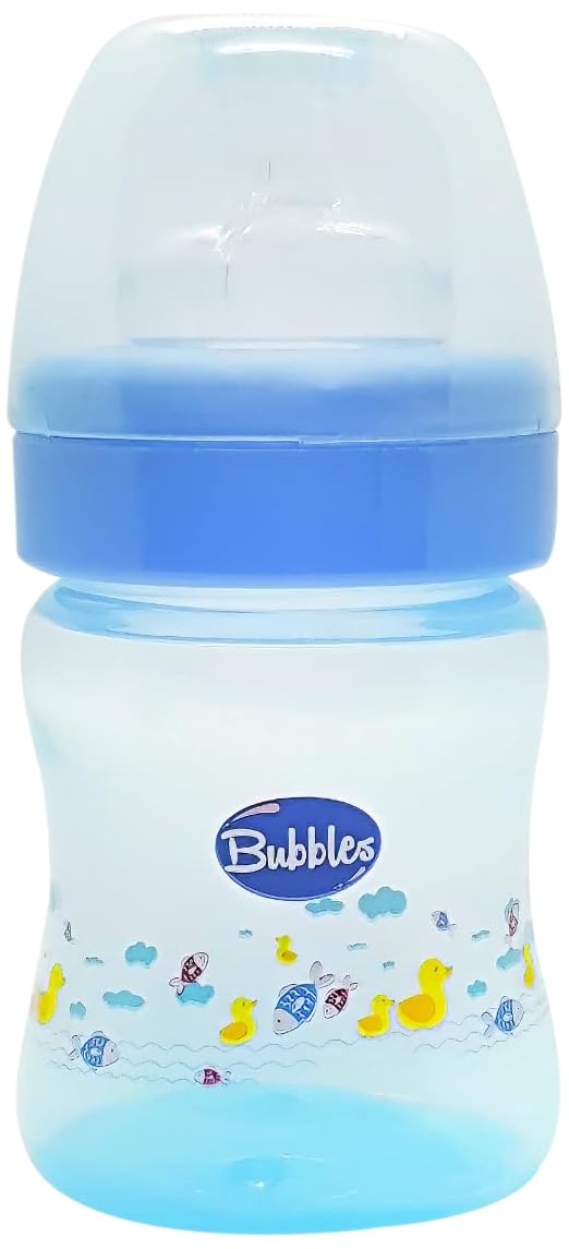 Bubbles classic feeding bottle blue 120ml