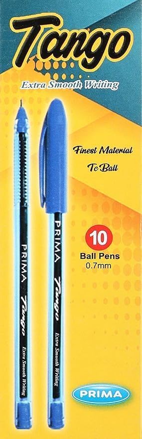 Prima Tango 0.7mm Fine Point Red Ballpoint Pen, Fast Writing - Pack of 10