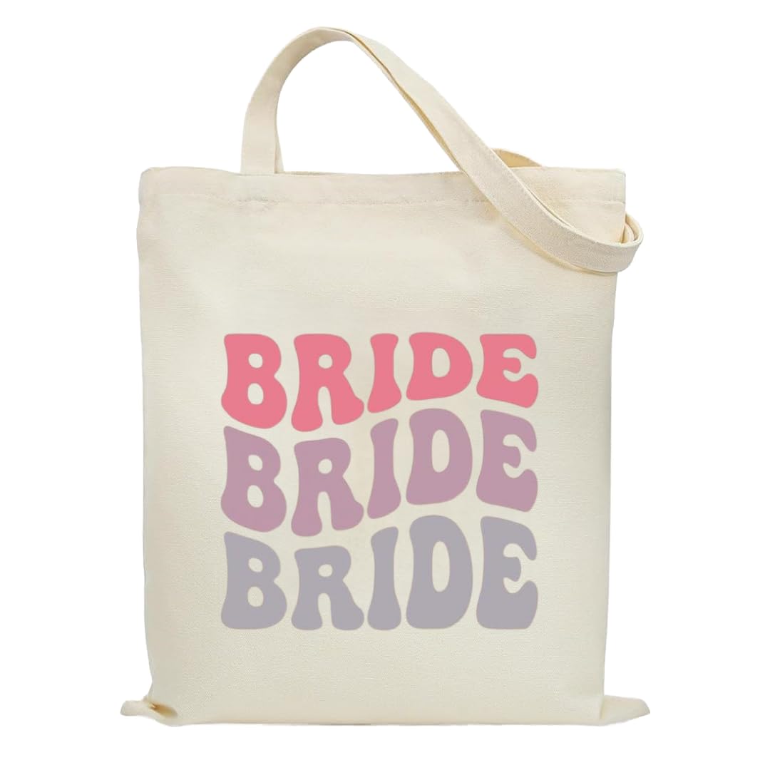 Canvas Tote Bags Gift for Women, New Bridal Gifts for Bride Shower,Cotton Tote Bag Bachelorette Gifts for Engagement Wedding Honey Moon,The Bride
