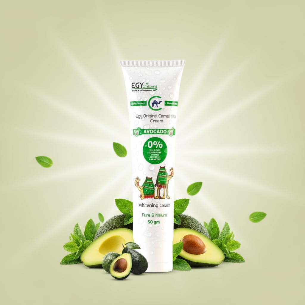 Natural Skin Regenerator & Collagen Booster with Vitamin E & Panthenol | Camel Milk Cream: The Desert’s Beauty Secret for Skin Repair, Brightening, and Anti-Aging Rejuvenation (50 Gm, Avocado)