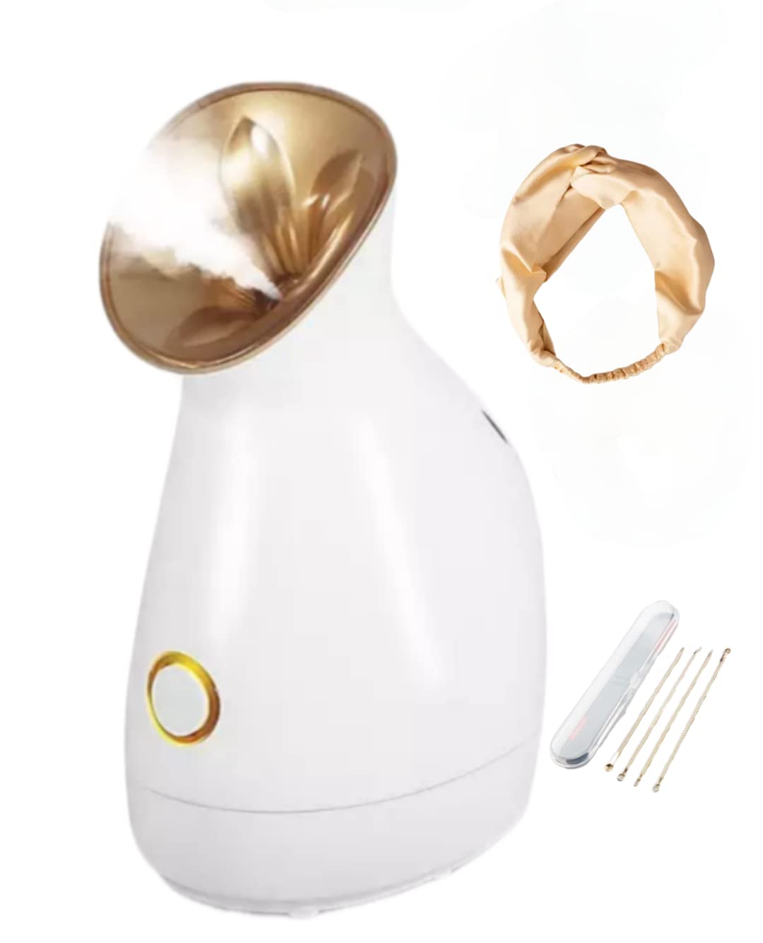 Large Mist Facial Spa Nano Ionic Face Steamer with bonus 100% Mulberry silk hairband and face tools