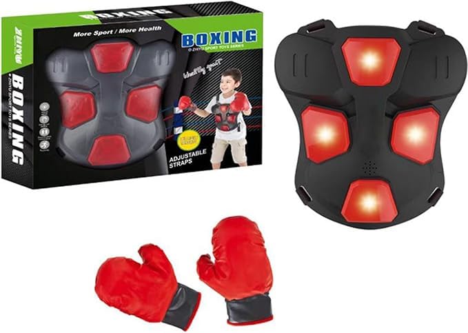 Next Store Kids Electronic Boxing Toys Set, Includes Light Up Interactive Chest Vest with Sounds and Score Targets, Boxing Gloves, Sports Toy for Boys Girls Quick Reaction Training.