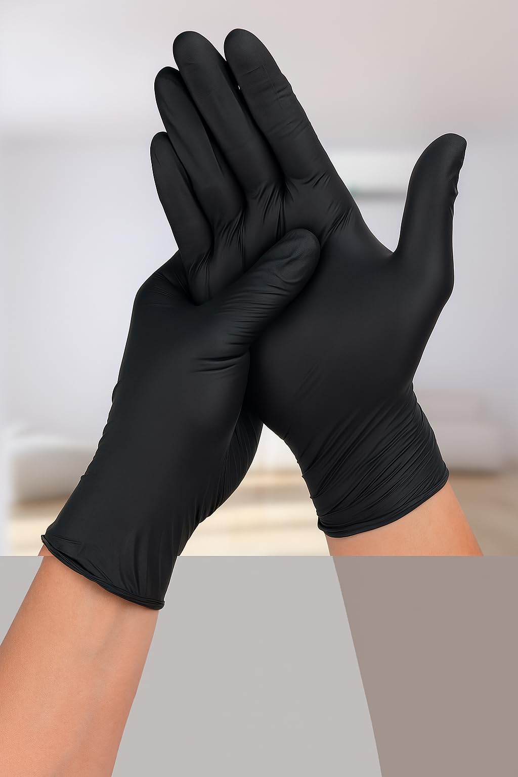 Black Gloves - Nitrile Material - Powder Free - Malaysian Made - Pack of 100 - Size