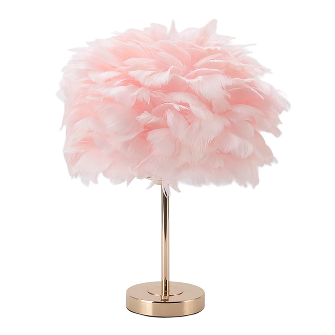 SaditY Feather Table Lamp, 3 Color Temp Stepless Dimmable Touch Control Modern Pink Feather Lamp USB Rechargable Elegant Bedside Desk Night Light, Nightstand Lamp for Living Reading