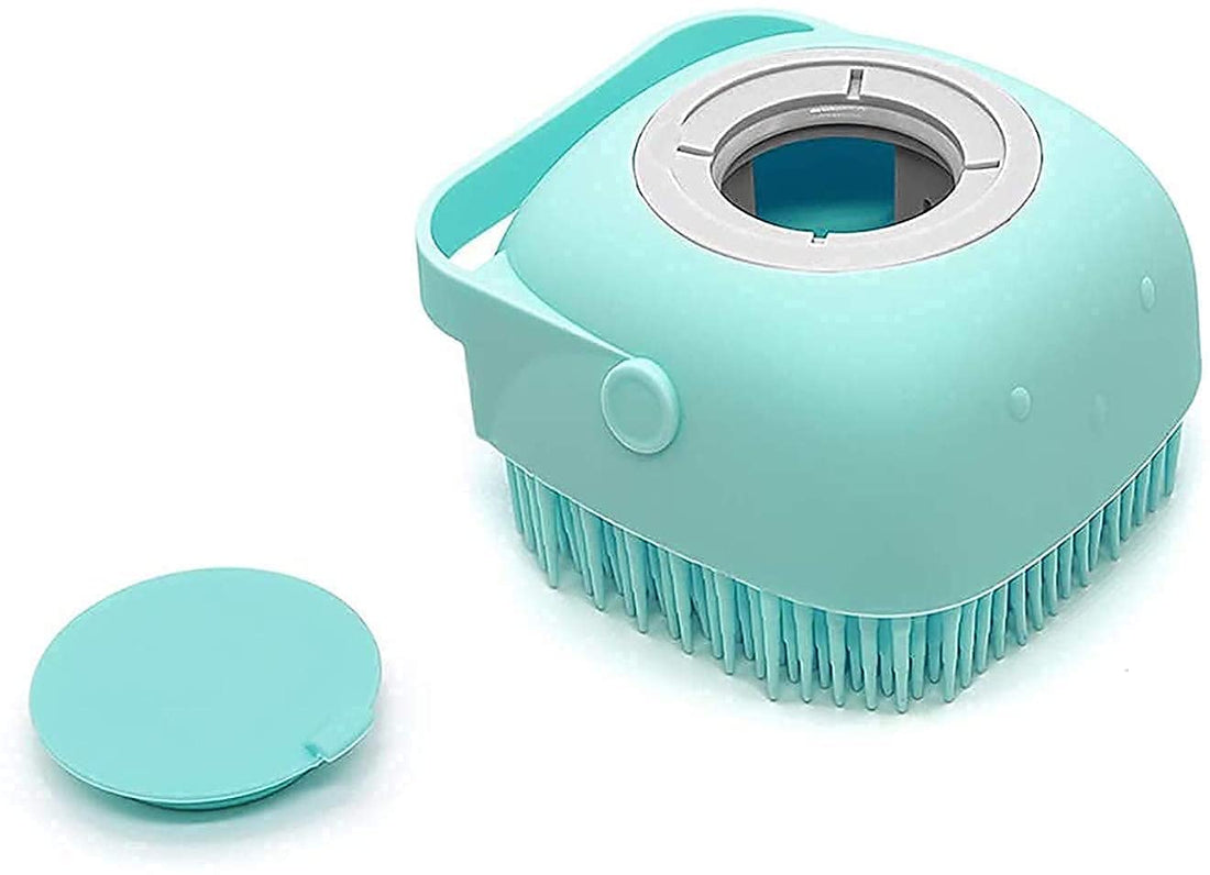 BHAGVAT Silicone Soft Bath Body Double-Sided Brush with Soap Dispenser Scrubber-use in Hooks Baby Shower Deep Cleaning Gentle Scrub Massage for Children, Men Women (Pack of 1) (Multi Colour)