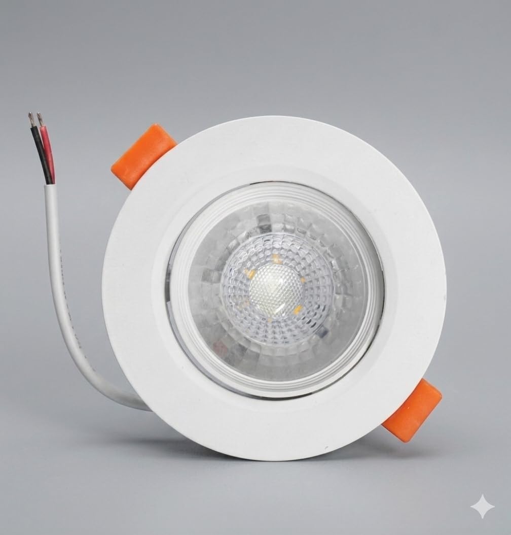 LED Spot 7cm Tri-Color - 3 Tic - Suitable for Suspended Ceilings - Strong Energy Saving Lighting - 1 Year Warranty (Moving White Plastic (White - Warm - Snow))