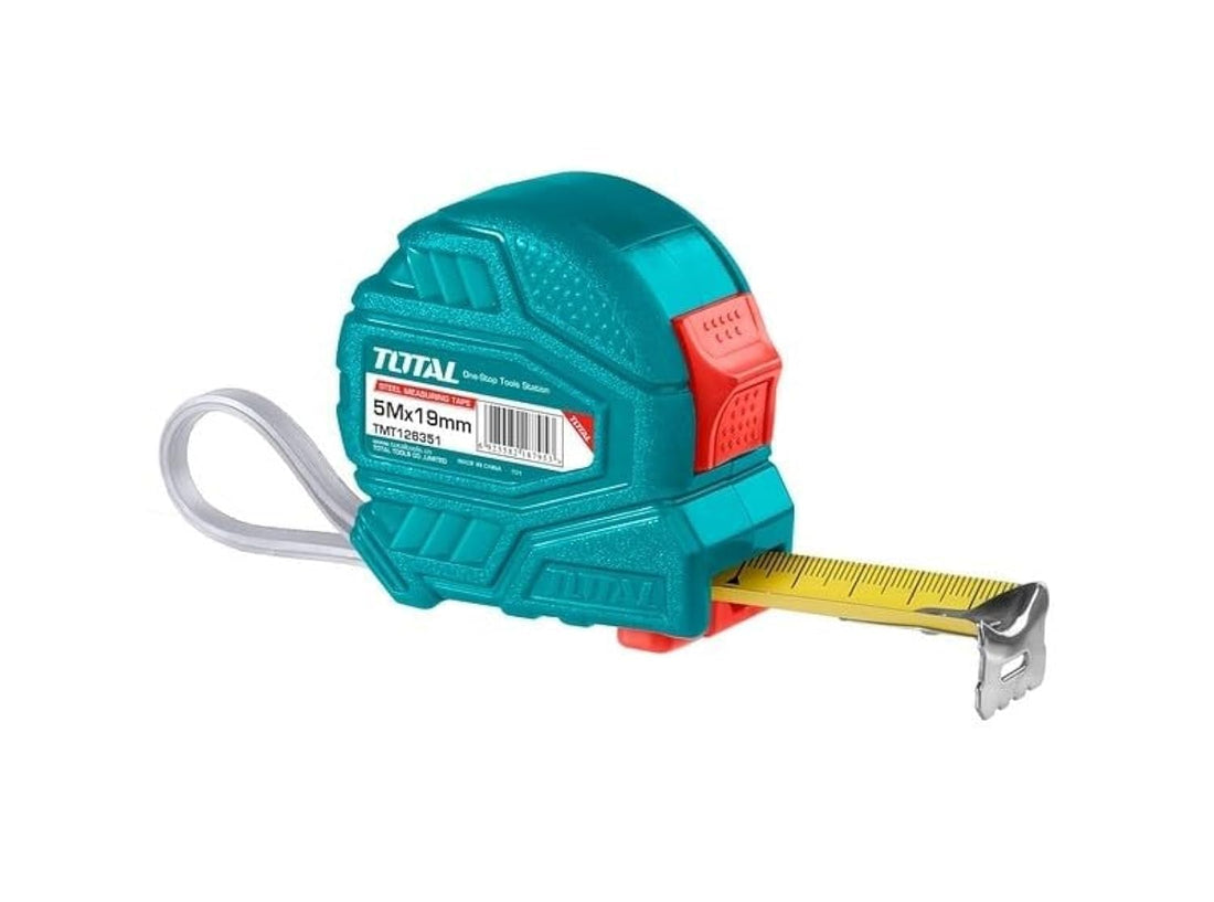 Total TMT126351 Steel Measuring Tape, 5 m x 19 mm Size
