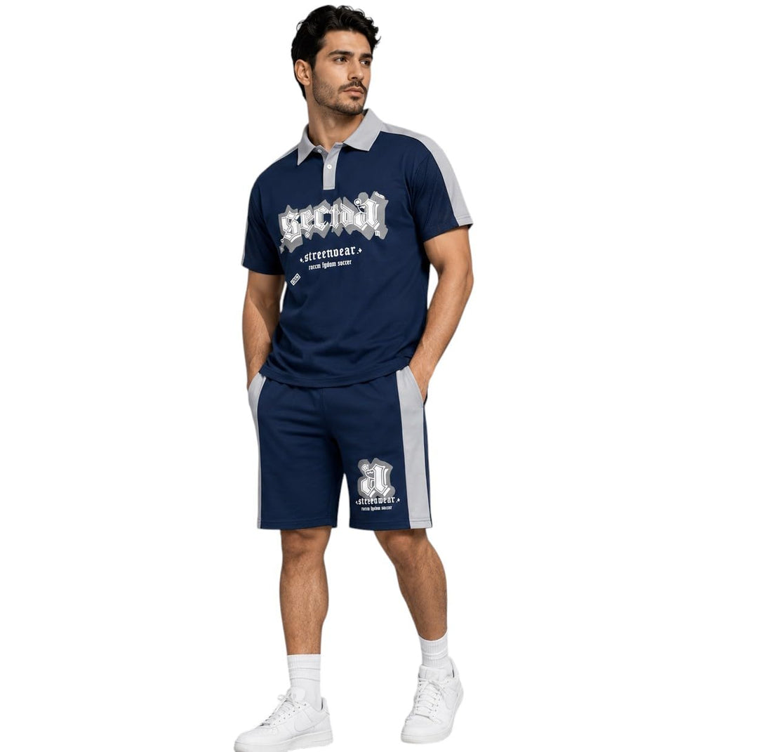 Miza Tring Men's Summer Collar T-Shirt Short Summer Milton Material Digital Print