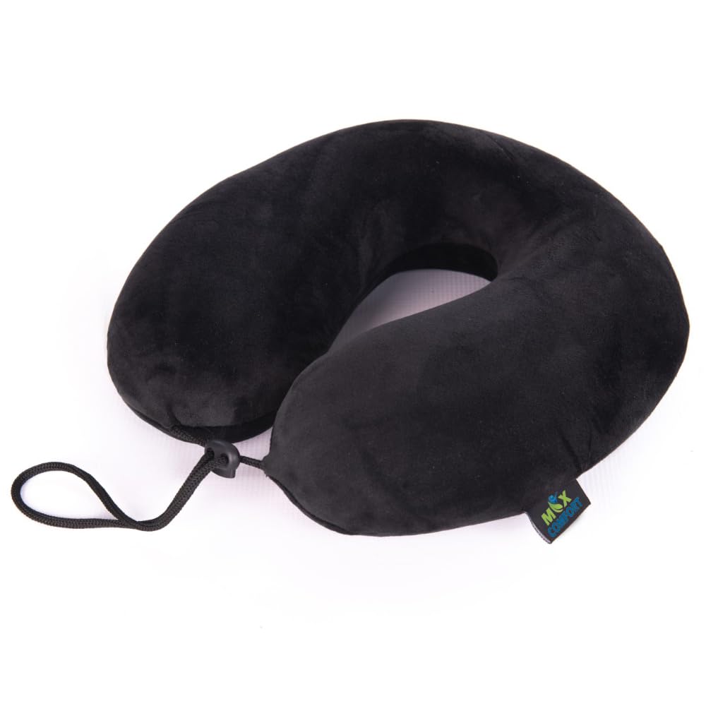 Max Comfort Memory Foam Travel Neck Neck Pain (Black)